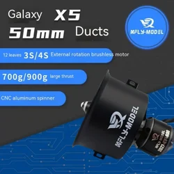 Xfly Model Edf 50mm 12 Blade Culvert Power Unit 2627-Kv4600 4s External Rotating Brushless Motor for Jet Aircraft DIY Fan