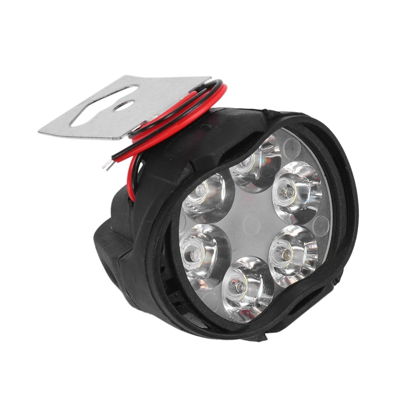 8Pcs 6 Led Motorcycle Light Headlight Assembly 10W 1000Lm+Switch Universal Scooter Fog Spotlight 6000K White Drl Lamp