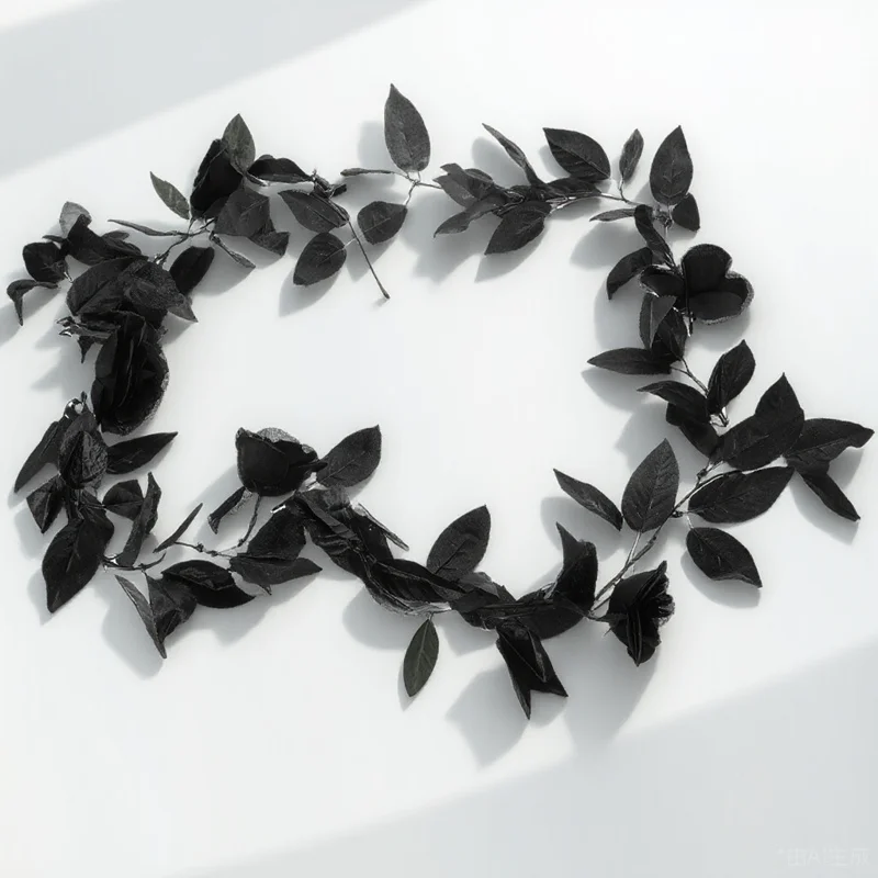 

Black Artificial Rose Vine Decoration Fake Flower Garland Ideal for Halloween Home Wall Door Wedding Floral Vine