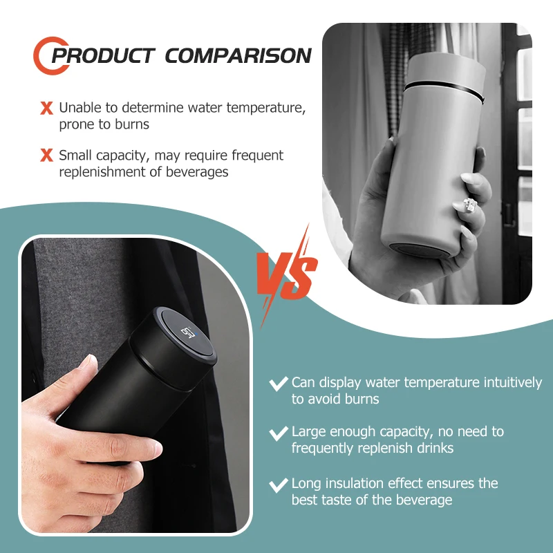 New Car Smart Thermos Bottle With Temperature Display Coffee Cup For Leapmotor Leap Motor C01 C11 T03 S01 C11 Reev 2022 2023 view 3