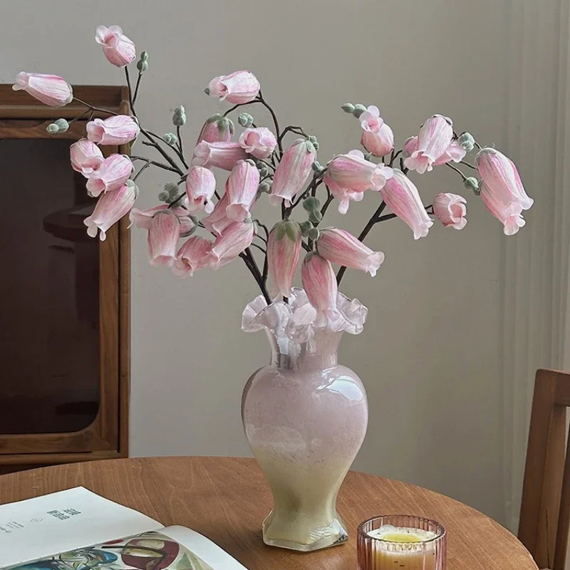 Simulation flower arrangement vase wind chime flower fake living room decoration ornament single high-grade silk