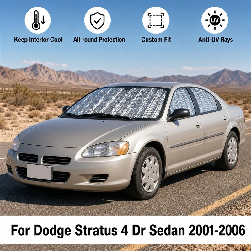 

For Dodge Stratus 4 Dr Sedan 2001-2006 Full Set Car Window Sunshades UV Block Privacy Heat Insulated Foldable Car Curtain