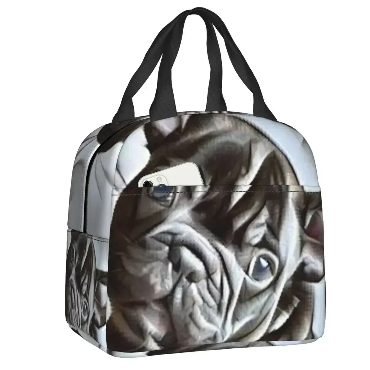 2023 New French Bulldog Insulated Lunch Bag For Outdoor Picnic Frenchie Pet Portable Cooler Thermal Lunch Box Women Children