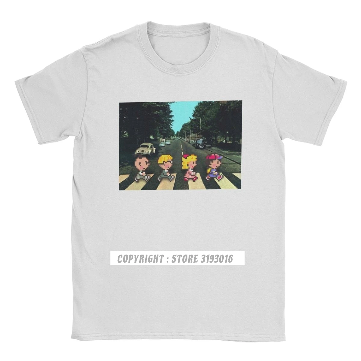 Earthbound Abbey Road T Shirts Harajuku  Men's Discount T-Shirts Mother RPG Ness Lucas Giygas Video Game Funny T Shirt