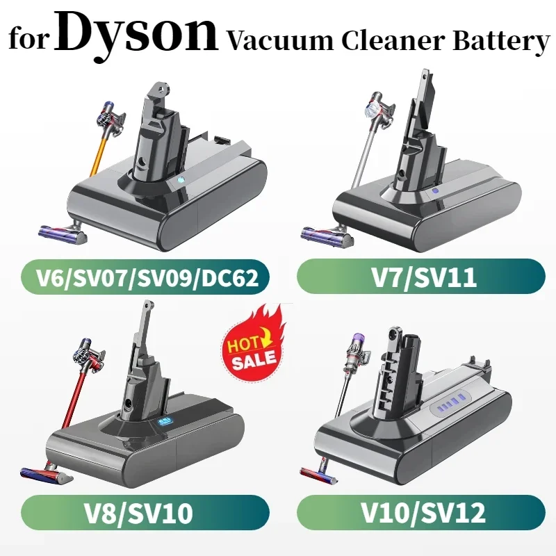 

Original 21.6V 6000mah/8000mAh Replacement Battery for Dyson V8 V10 Absolute Handheld Vacuum Cleaner For Dyson V8 SV10 Battery