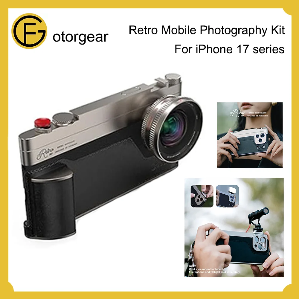 Fotorgear iPhone Case Kit for iPhone 17 Series Retro Classic Series Photography Accessories Set Supports T-mount Externa