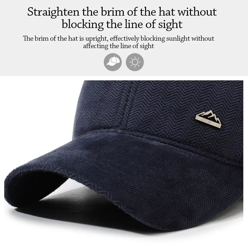 في الهواء الطلق مع غطاء للأذنين الرجال الشتاء قبعة سدادات حماية الأذن غطاء للأذنين الدافئة قبعة بيسبول يندبروف قابل للتعديل منفذها القبعات للرجال