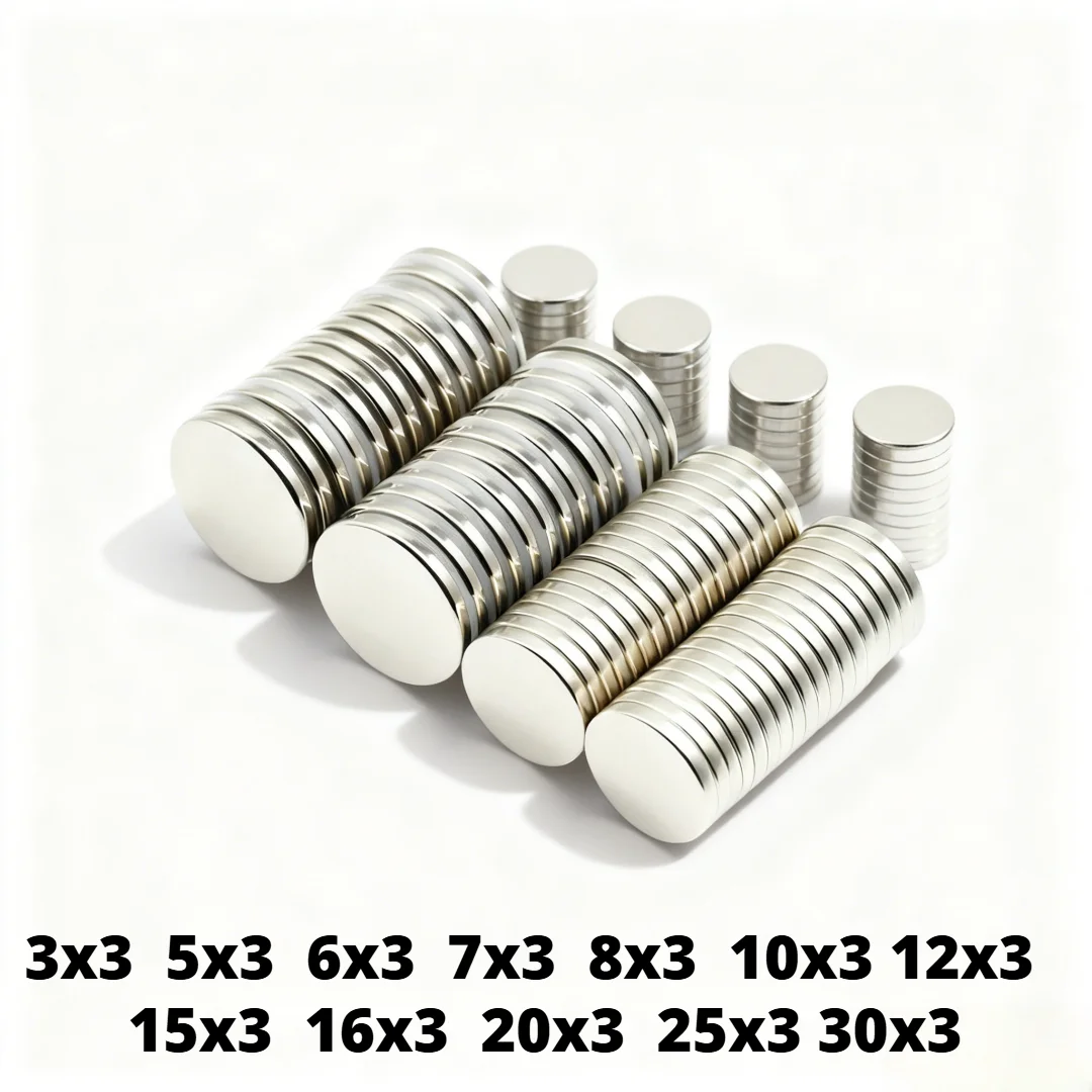 Super Strong Magnet N35 Round Magnetic NdFeB Powerful Neodymium Magnet imanes Refrigerator Magnets ﻿ 3/5/6/8/10/12/15/20/25X3MM