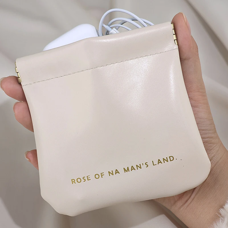 Monedero portátil con cierre automático, servilleta sanitaria, Mini bolsa de almacenamiento de cosméticos diversos, herramienta minimalista para lápiz labial