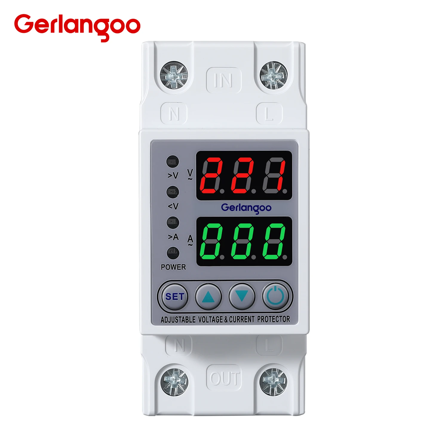 Din Rail 230V Adjustable Over and Under Voltage Protective Device Protector Relay Monitor Current Limit 40A 60A 80A 100A