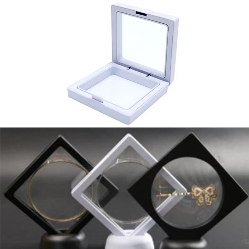 White Transparent Suspension Display Cases Jewelry Box Necklace Storage Holder 1PC