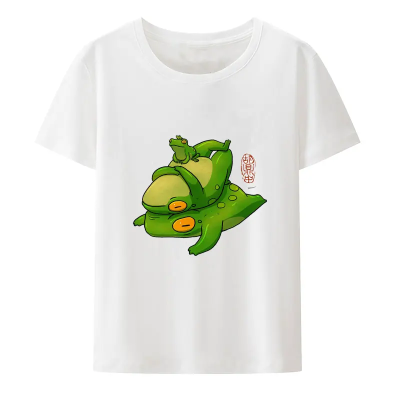 لطيف الضفدع الفطر المنتقى طباعة تي شيرت سيدة جديد وصول س الرقبة أنيمي ملابس الصيف للنساء الملابس الكرتون نمط الفكاهة