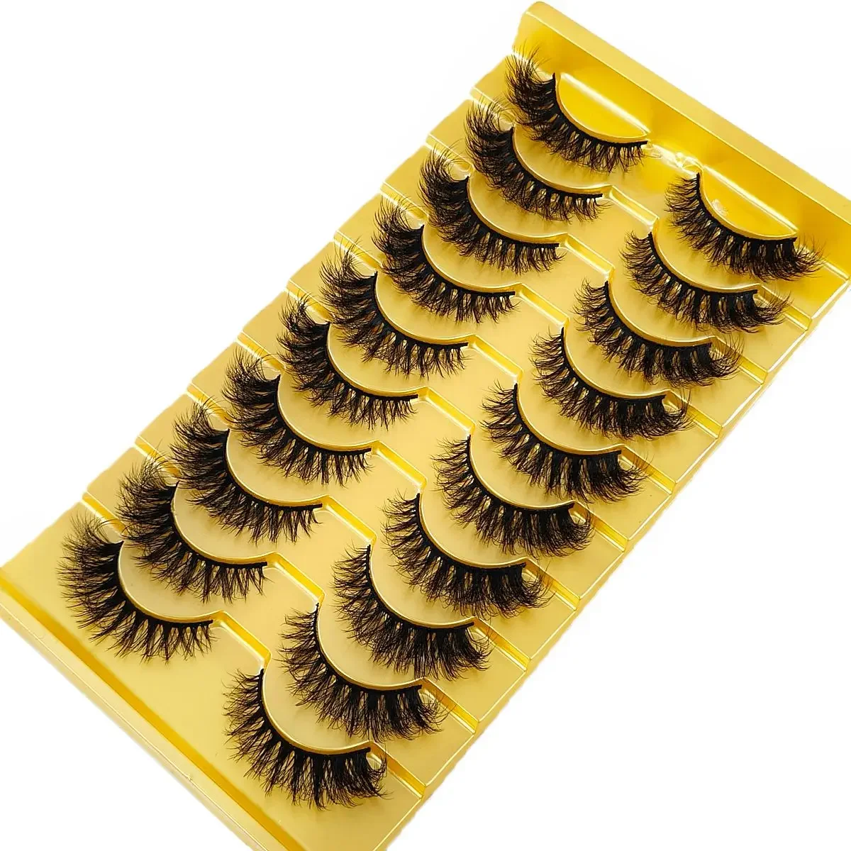 HBZGTLAD 10 Paar flauschige, weiche, künstliche Wimpern, künstliche Nerzwimpern, natürliche Wispy Lashes, Katzenaugenwimpern, dramatische, dicke Volumenwimpern