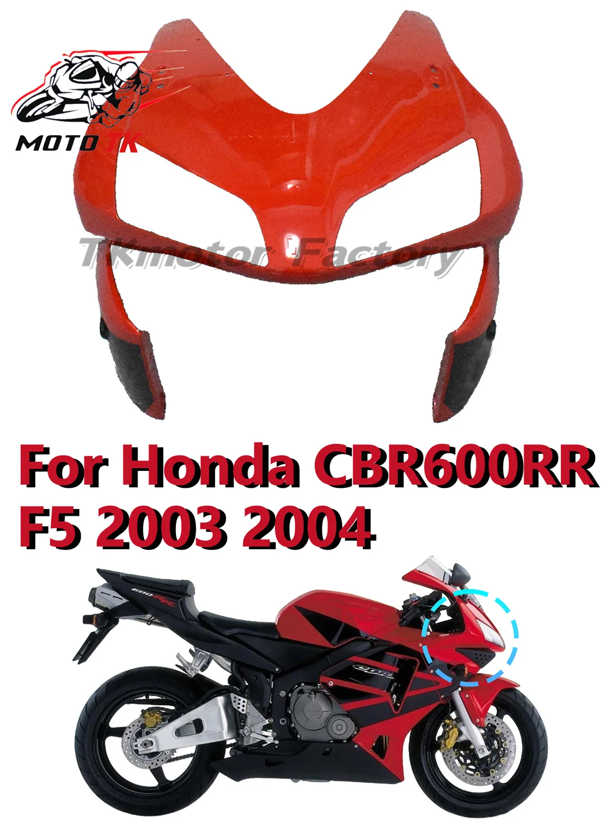 Voor Honda CBR600R F5 2003-2004 Front Neus Koplamp Cover ABS met Koplamp Cover Front Protector - afbeelding 2