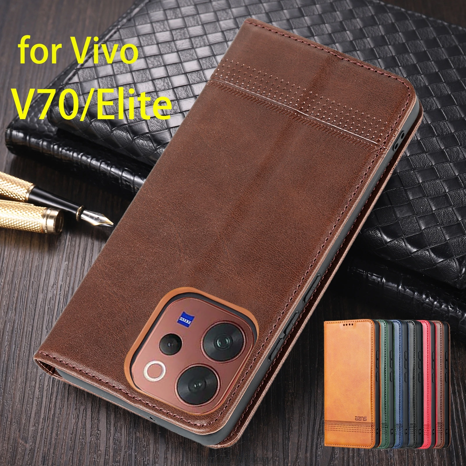 Deluxe Magnetic Adsorption Leather Fitted Case for Vivo V70 