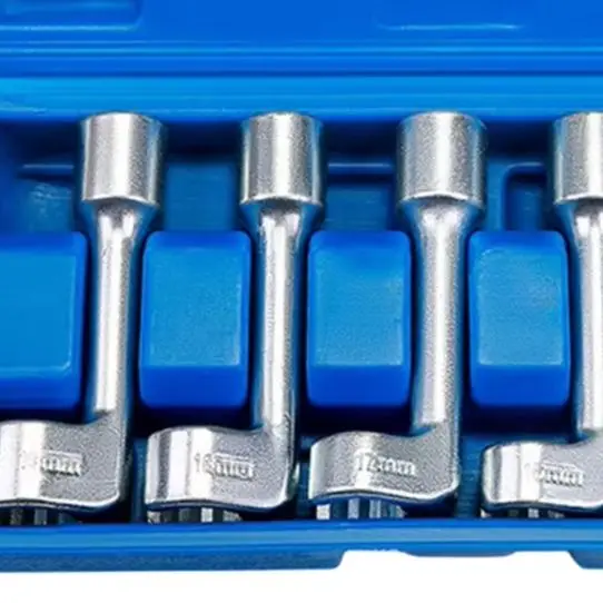 6pc 1/2 Inch Drive L Shaped Diesel Fuel Injector Line Socket Wrench Set High Carbon Steel For Engine Repair Hand Tools Kit