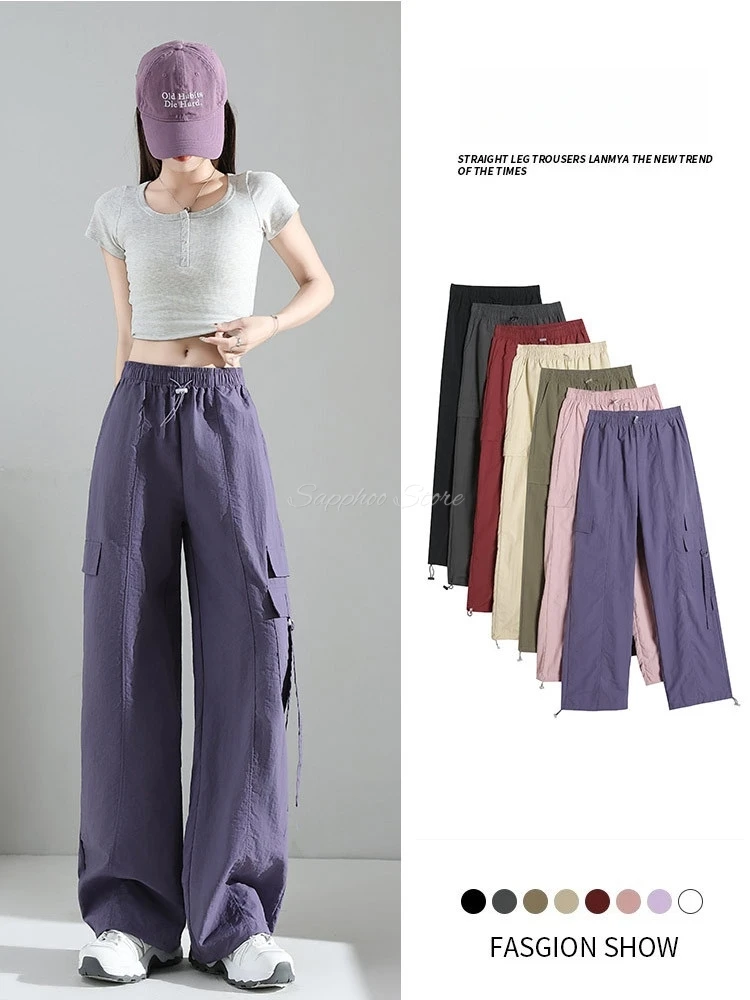 

S/M/L/XL Pet Groomer Salon Work Clothes Capri Pants Summer Quick-dry Loose Leisure 7 Colors Breathable Lightweight Drawstring