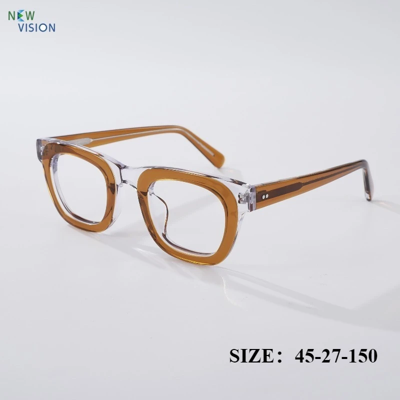 

Ацетатные очки, новые мужские очки чайного цвета, высокое качество, квадратные ретро оптические женские очки для близорукости, анти-синий свет, оправа для очков по рецепту