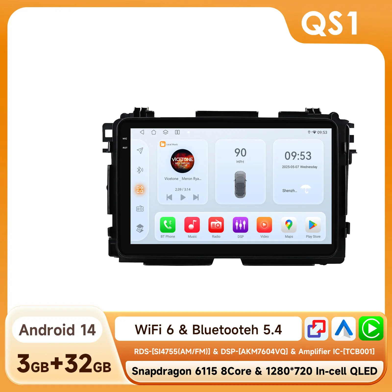 CarPlay Android Auto autoradio voor Honda Vezel HR-V HRV XRV 2013 - 2022 GPS Intelligent Systems Stereo Multimedia Autoradio 4G