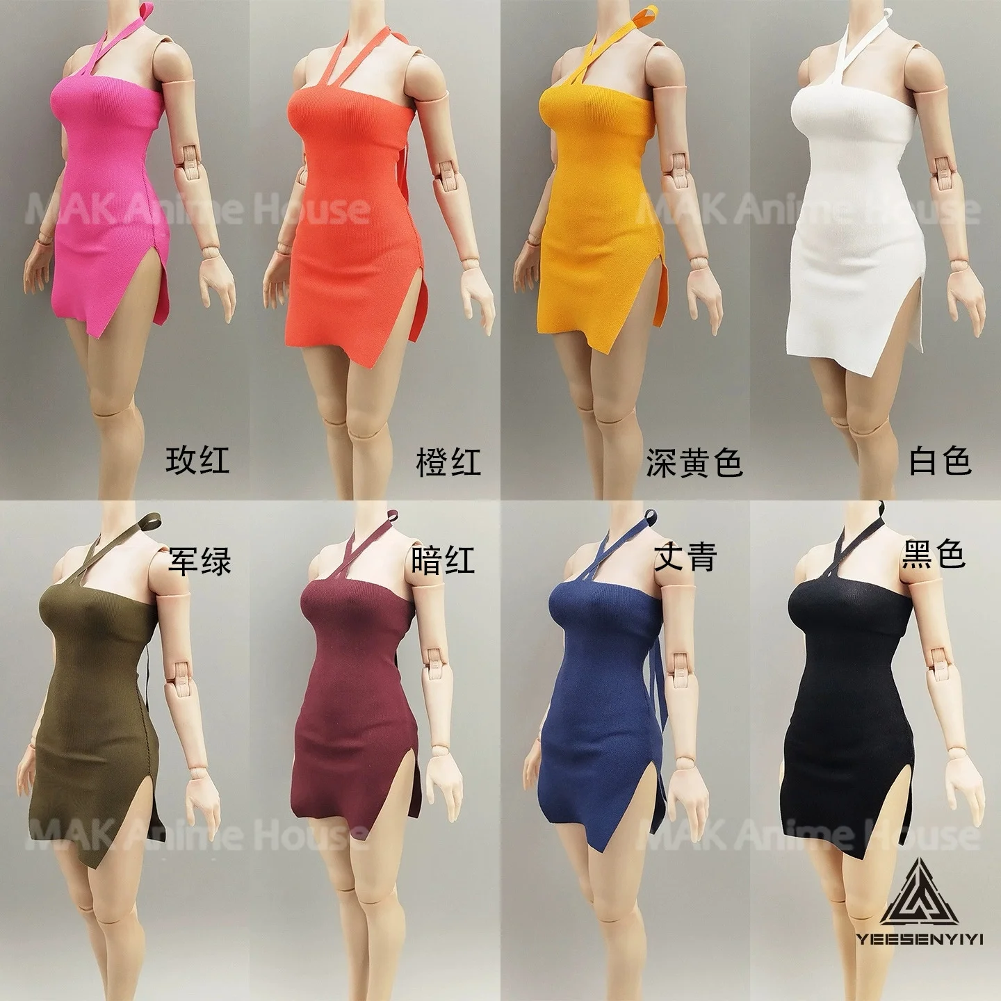 1/6 مقياس مرونة الإناث ضيق ملزمة تنورة قصيرة تشيباو الملابس نموذج ل 12 ''أنثى عمل الشكل الجندي الجسم الدمى