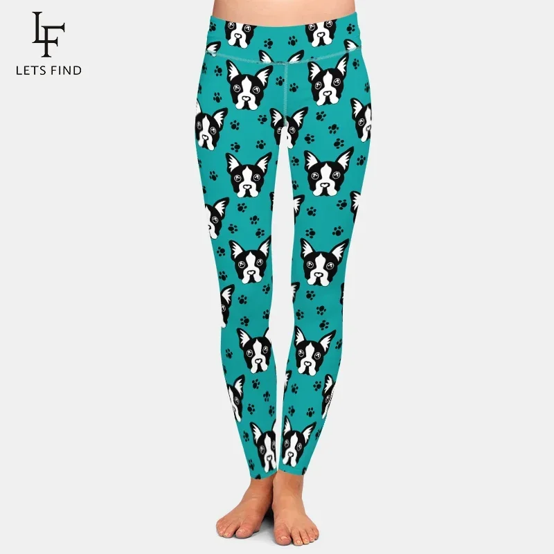 

LETSFIND New Fashion Women Fitness Leggings Elastic High Waist 3D Cute Cartoon Dogs and Dog's Paw Print Girl Leggings