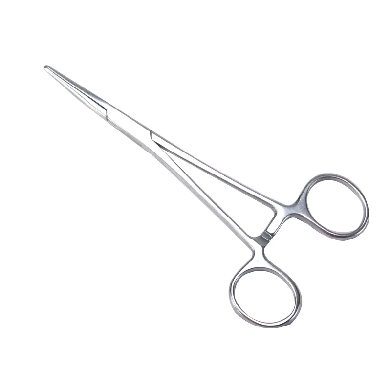 Chengfa الفولاذ المقاوم للصدأ مرقئ مستقيم منحني رئيس إبرة حامل الحجامة الصيد الملقط إزالة شعر الحيوانات الأليفة F #1