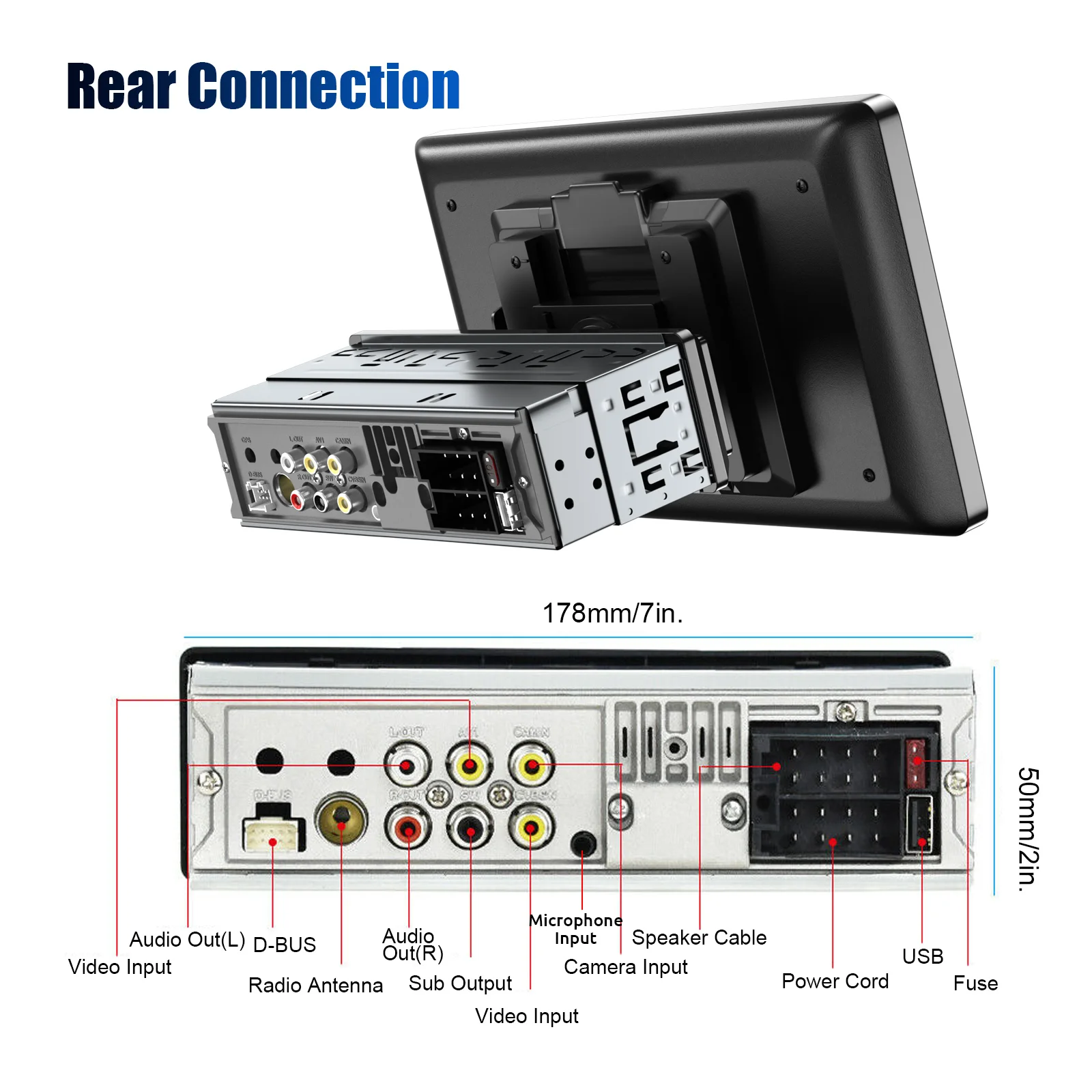 ESSGOO 9 "Single 1Din Autoradio Touch Screen Wireless Apple CarPlay e Android Auto Lettore MP5 Unità Principale Bluetooth FM SWC
