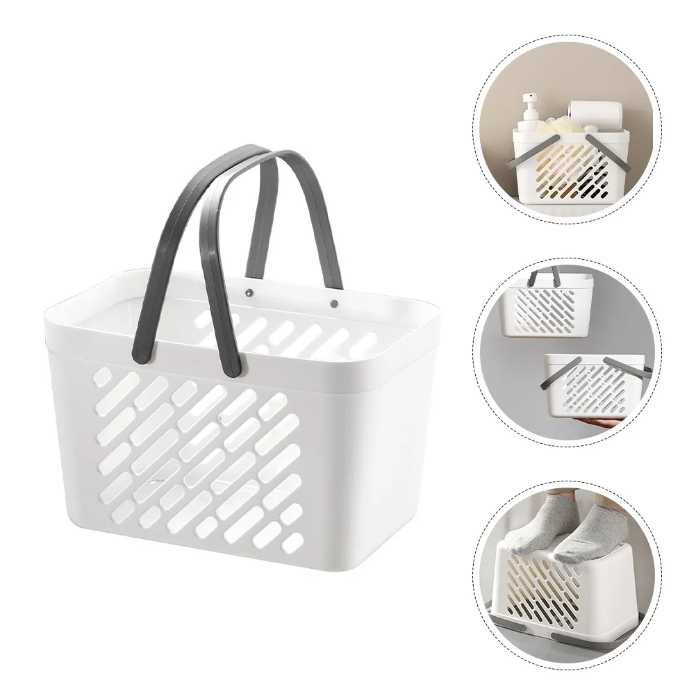 سلة دش محمولة سلة تخزين بلاستيكية ذات سعة كبيرة للحمام والمطبخ وغرفة النوم وحامل أدوات الزينة