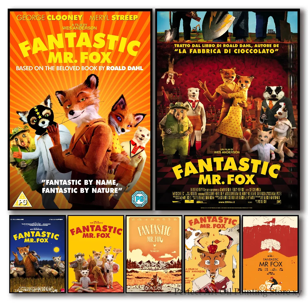 Movie The Fantastic Mr. Fox Poster Home Bedroom Entrance Cafe Art Decoration Painting