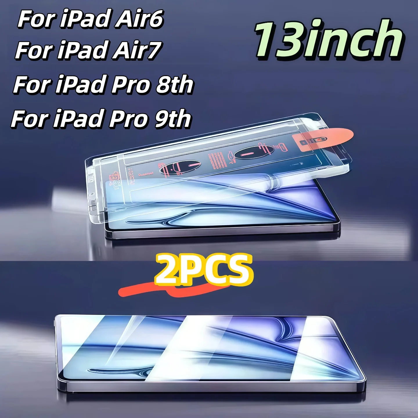 

2PCS 13-inch iPad Pro dust-free chamber iPad Air 13 tempered glass screen protector for Air 6 tablet iPad film 13-inch