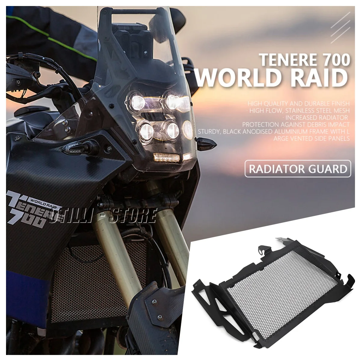 

Motorcycle Radiator Grille Guard For Yamaha Tenere700 Tenere 700 World Raid TENERE 700 Mesh Protective Cover Cooling Protector