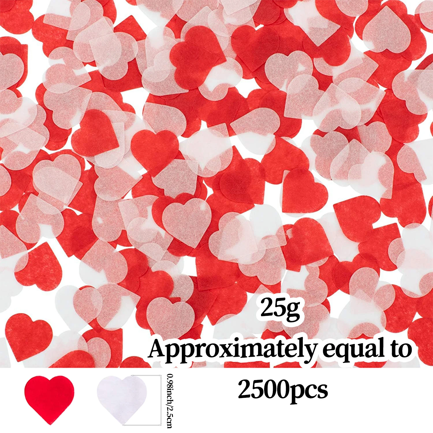 2500-teiliges herzförmiges Herzpapier, Tischdekoration zum Valentinstag, handgehaltenes Wurfkonfetti für Hochzeiten, Ballonfüllung – Detail 7
