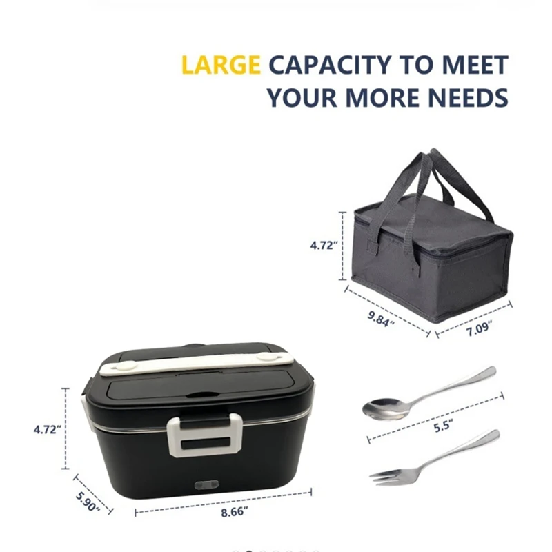 

Electric Heated Lunch Box for Adults 1.8L 75W Fast Heating US PlugJAS