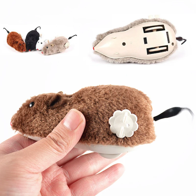 

Hot Creative Funny Clockwork Spring Power Plush Mouse Toy multi color Cat Dog Playing Toy Mechanical Motion Rat Pet Accessories