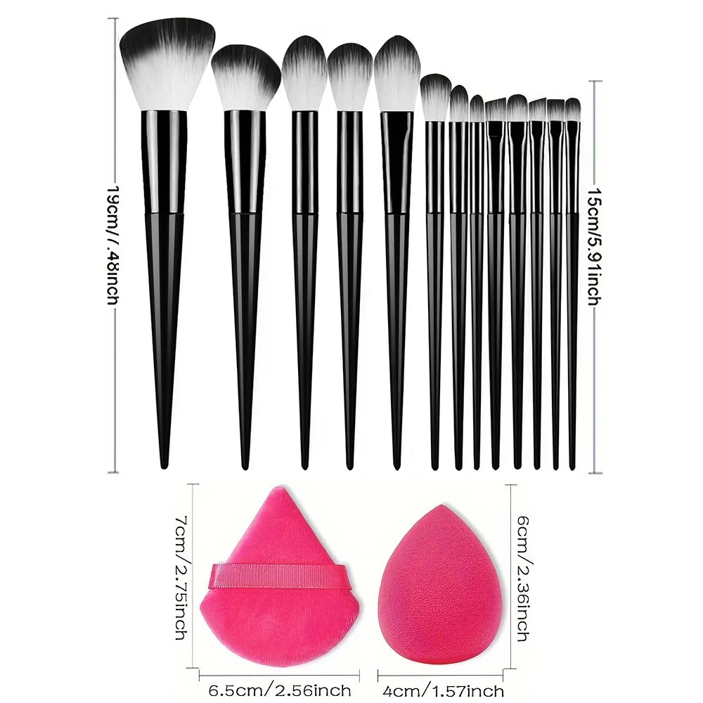 13 個のメイクブラシセットソフトふわふわアイシャドウブラッシュメイクブラシファンデーション化粧ツール収納ボックスメイクスポンジパウダーパフ