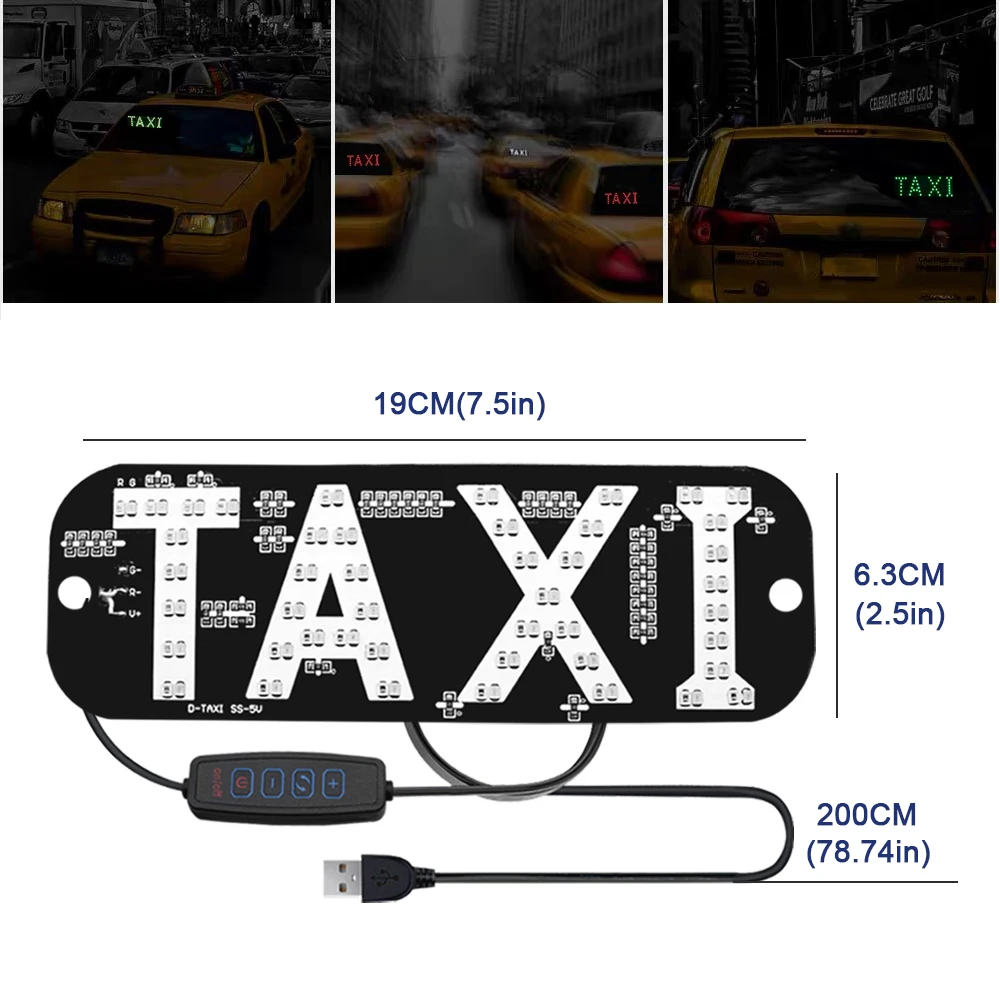 1 قطعة علامة سيارة أجرة للسيارات ، لونين الأحمر والأخضر led علامة السيارة لنافذة السيارة الزجاج الأمامي كابينة ضوء سيارة أجرة