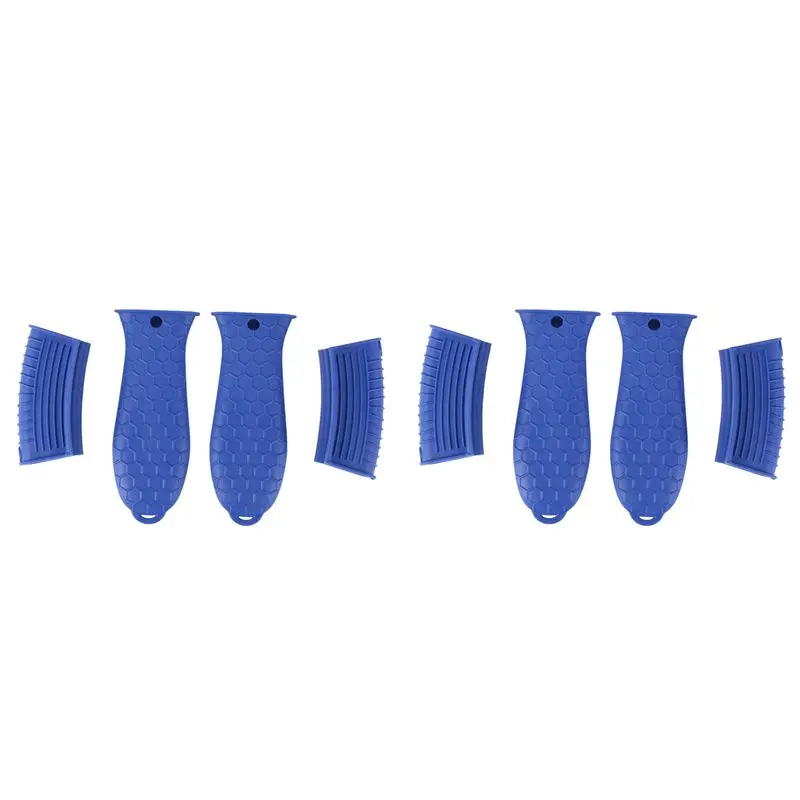 

A53Q-Silicone Hot Handle Holder For Cast Iron, 8 Pack Pot Handle Sleeve Non Slip Rubber Cover Set For Skillet Frying Pan