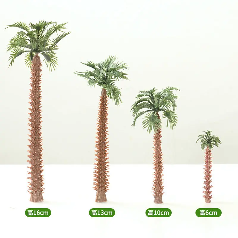 

10pcs Miniature African Palm Tree Model Set, 4 Size Options, Diorama Sandtable & Beach Scene Accessories