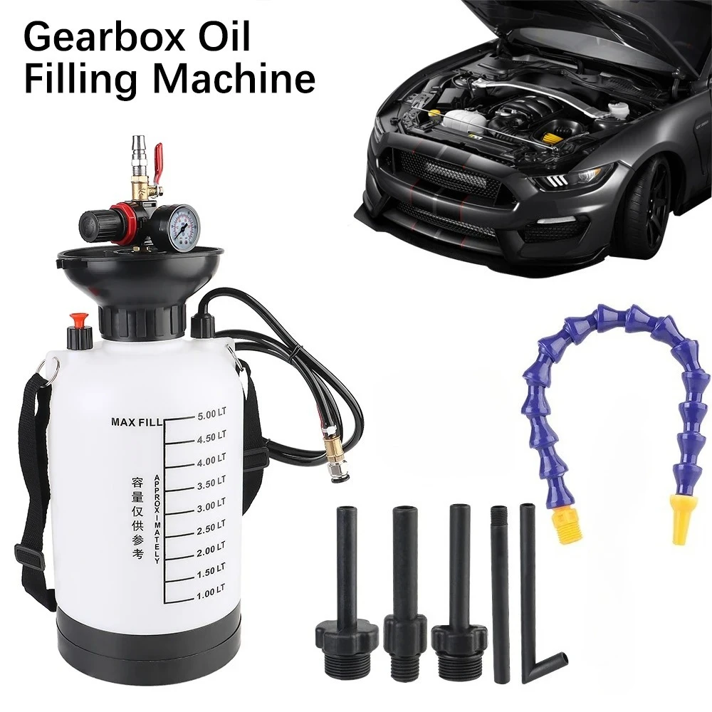 

Ручной насос для подачи масла под давлением 1000 фунтов на кв. дюйм, ручной инструмент для заправки масла в коробку передач, маслозаправочная машина с выходным давлением, емкость 5 л, инструмент для быстрой заправки
