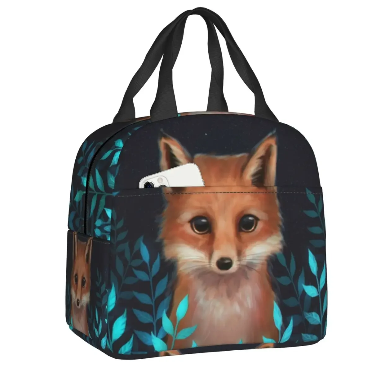 

Cute Fox Insulated Lunch Bag for Women Waterproof Animal Thermal Cooler Lunch Box Office Work School Picnic Food Tote Bags