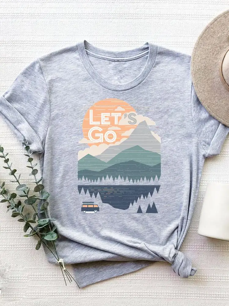 Travel Camper Love Trend Fashion Women Short Sleeve Clothing Graphic T-shirt Lady Clothes Casual Basic Tee Top Print T Shirt