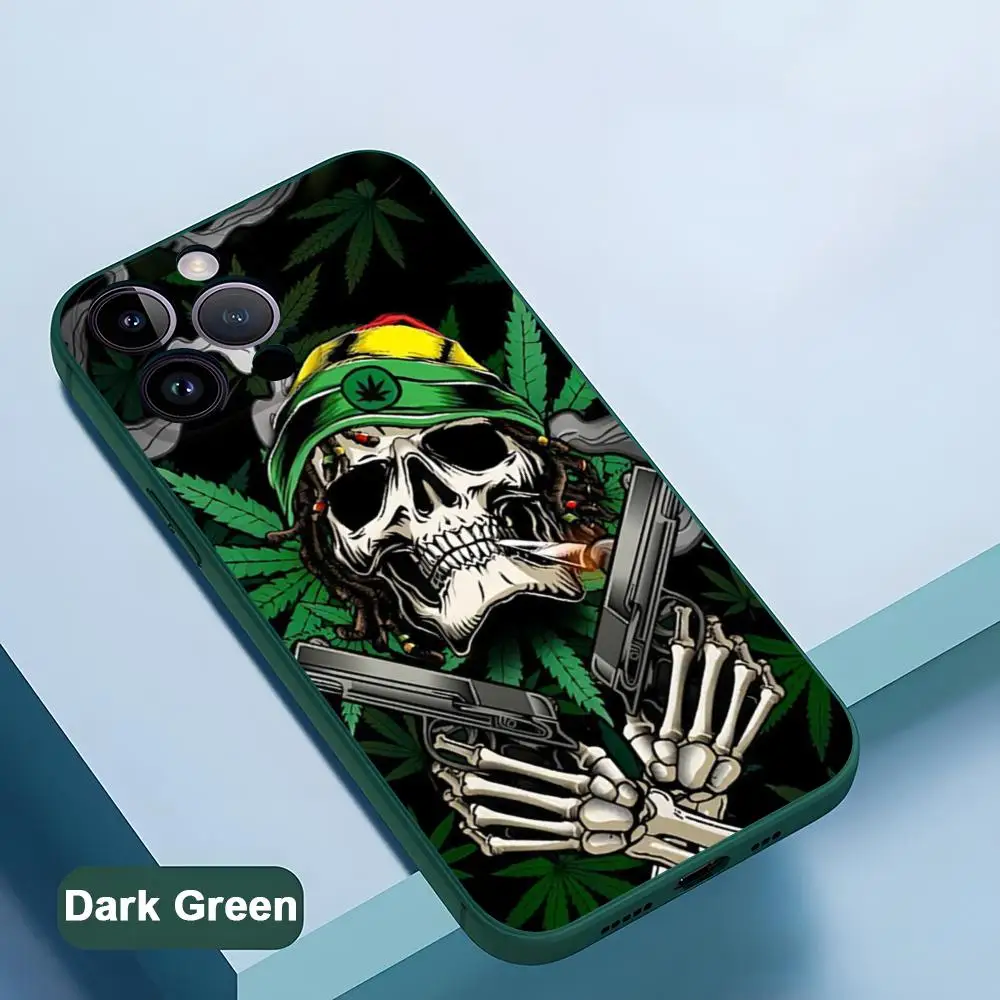 Left Weed Phone Case 2023 Hot Dark Green For IPhone 12Pro 13 14 11 Pro Max Mini Xs X Xr 7 8 6 Plus Se2020 Cover