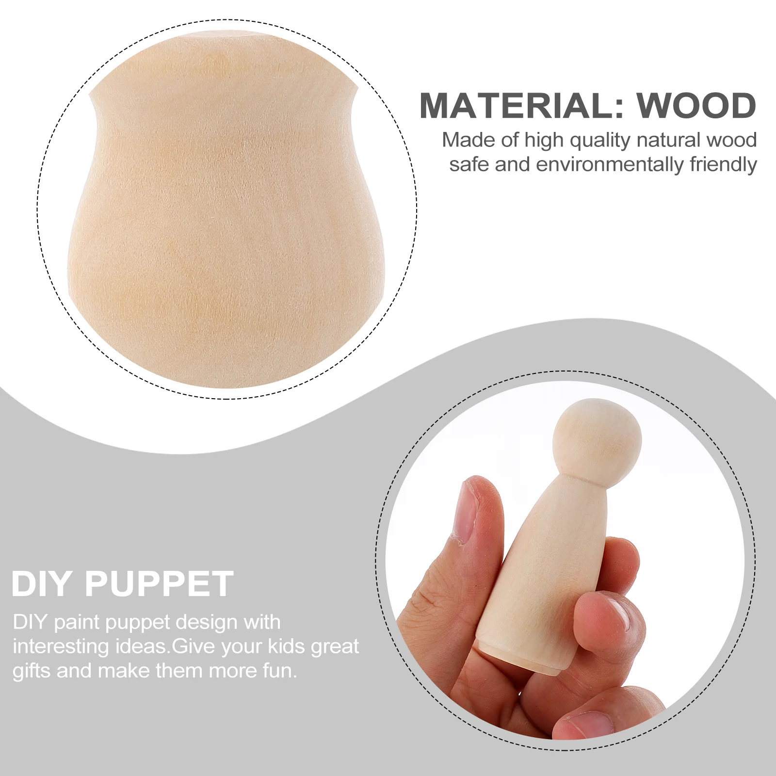 70개 나무 인형 세트 천연 목재 DIY 페인팅 공예 어린이 수공예품 미도색 나무 인형 창의적 장식용