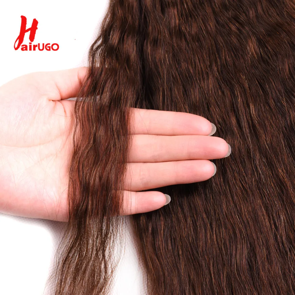 Kinky Straight 13*4 Lace Front Human Hair Wigs Yaki 4x4 Lace Closure Wigs Auburn Color 13x4 Lace Front Wigs For Woman HairUGo