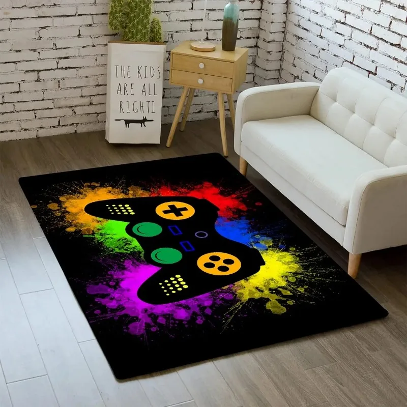 Gaming Controller Carpet Large Area Big Rugs for Decorations Boys Gamer Living Room Hallway Balcony Runner Mats Bedroom Doormat