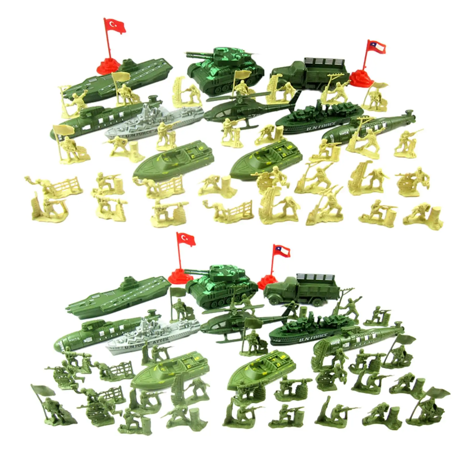 52x Soldier Figures Toys Battle Scene Model Men Figures with Tank