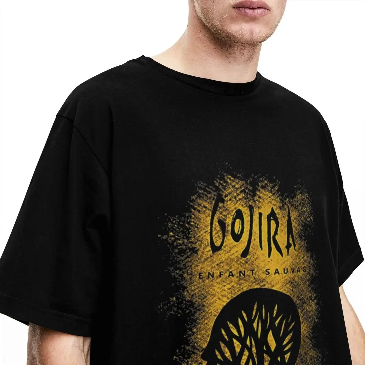 Gojiras Rock Metal Band T Shirts Men Cotton Vintage T-Shirt Round Neck Tee Shirt Short Sleeve Tops Gift Idea