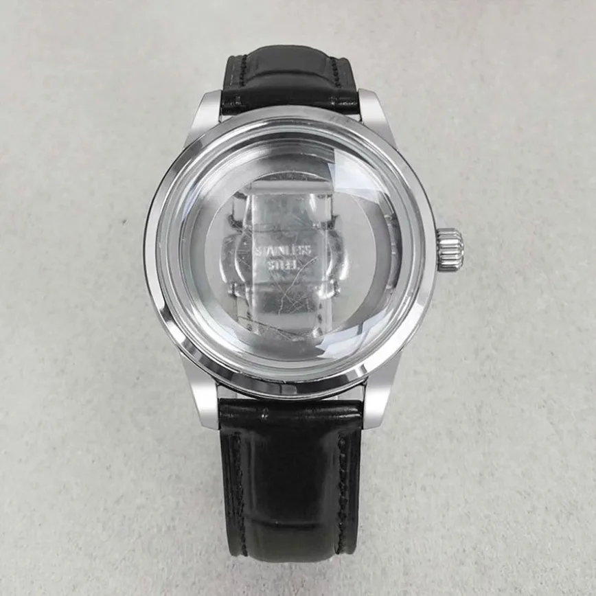 

Modification Accessories 39MM See-through Case + Leather Strap + Dial Suitable for NH35/36/4R/7S Movement