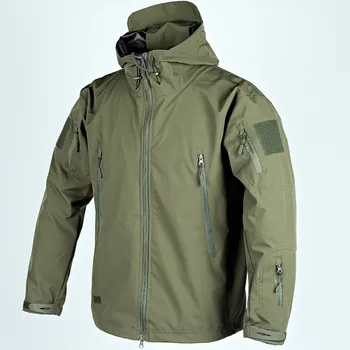 Men's Waterproof Softshell Tactical Hooded Jacket 2 Men's Military Tactical Jackets Full Zip Shark Skin Soft Shell Tactical Waterproof Windbreaker Outdoors Hiking Hooded Coat S-4XL 2