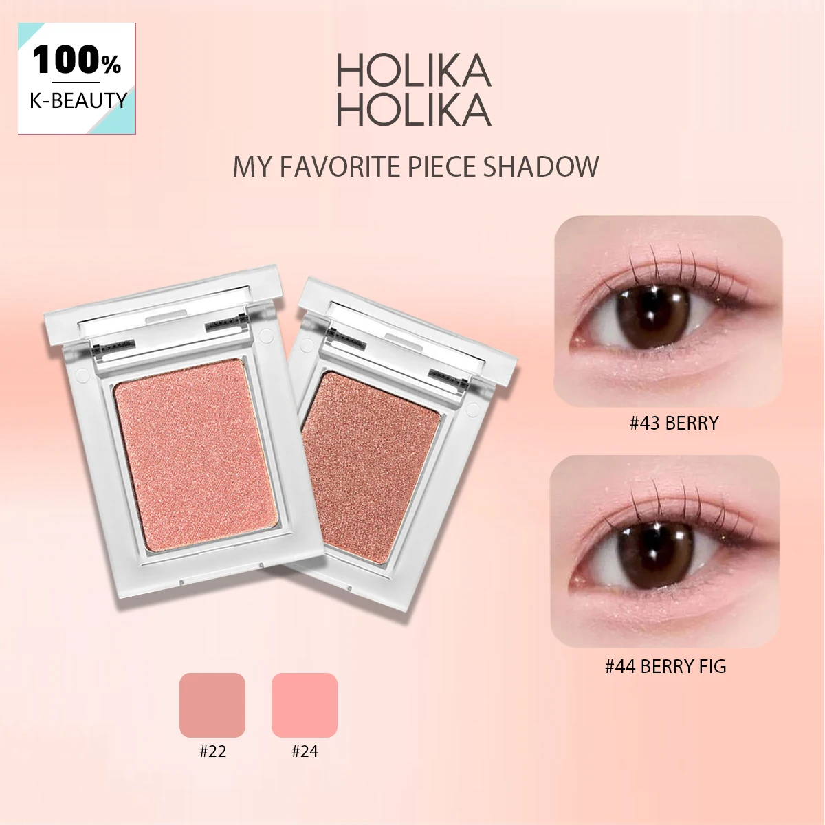 HOLIKA HOLIKA My Favorite Piece Shadow-4 Shades, Textura de Polvo Fino, Maquillaje de Lujo, Acabado Brillante, Cosmético Coreano, Maquillaje Coreano